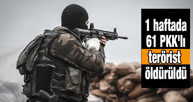 1 haftada 61 PKK'lı terörist öldürüldü