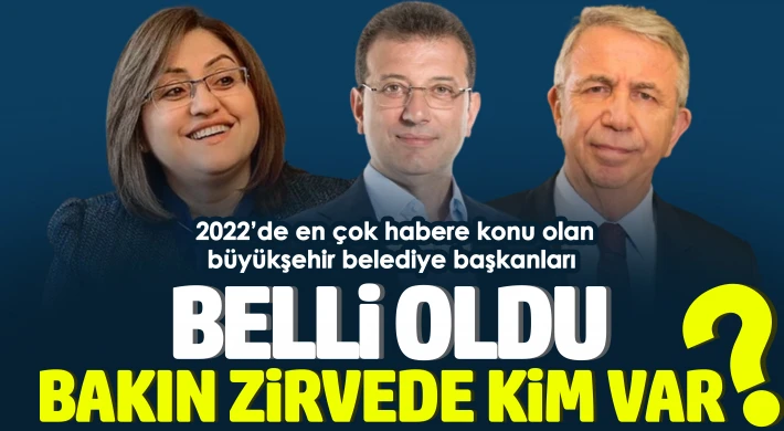 2022’de en çok habere konu olan büyükşehir belediye başkanları belli oldu