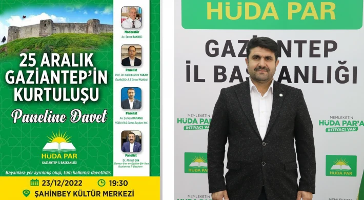HÜDA PAR’dan Gaziantep’in Kurtuluşu paneline davet