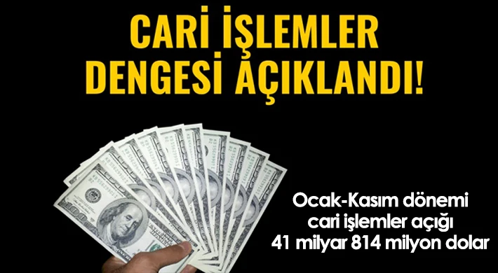 Cari denge Kasım ayında 3,6 milyar lira açık verdi