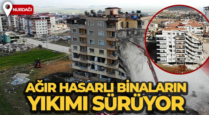 Yıkım çalışmaları ve hasarın boyutu dron ile görüntülendi