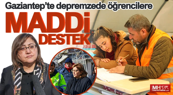 Gaziantep’te depremzede öğrencilere maddi destek