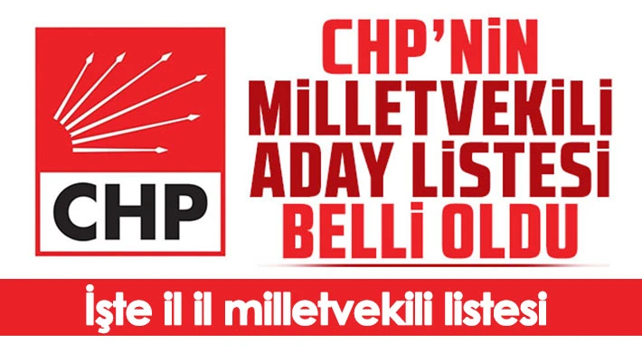 CHP milletvekili aday listesi belli oldu