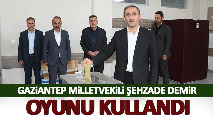 Gaziantep Milletvekili Şehzade Demir oyunu kullandı
