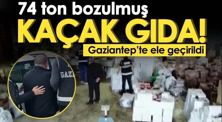 Gaziantep'te 74 ton bozulmuş kaçak gıda ele geçirildi