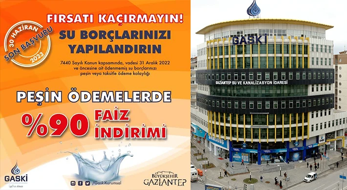 GASKİ’nin su borcu yapılandırması için başvurular devam ediyor