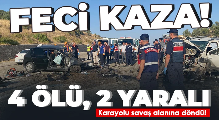 Otomobil ile pikap çarpıştı: 4 ölü, 2 yaralı