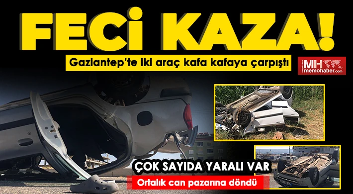 Gaziantep’te feci kaza! Araçlar alev aldı