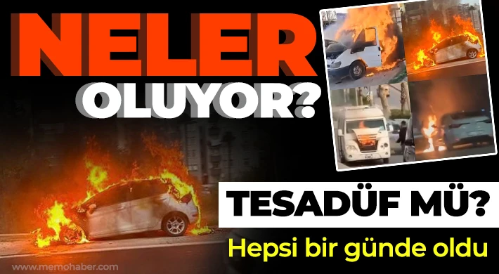 Bir günde 4 araç motor kısmından yandı