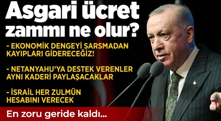 Cumhurbaşkanı Erdoğan'dan asgari ücret mesajı