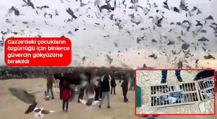 Gazze'deki çocukların özgürlüğü için binlerce güvercin gökyüzüne bırakıldı