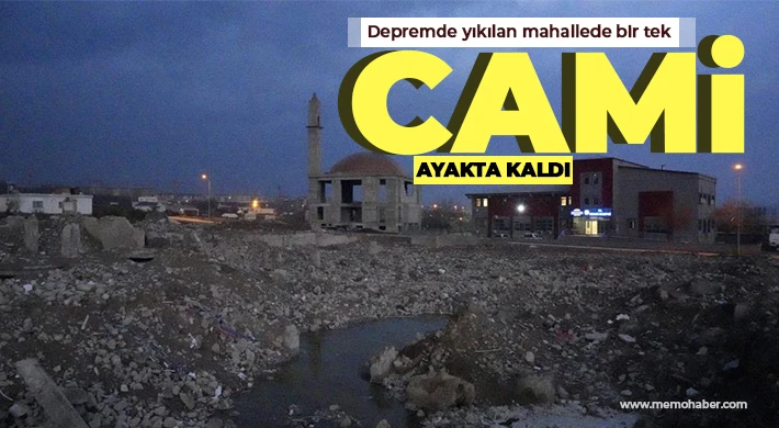 Depremde yıkılan mahallede bir tek cami ayakta kaldı