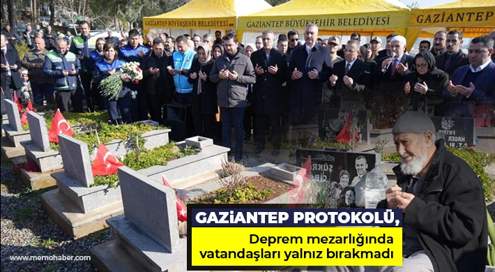 Gaziantep protokolü, deprem mezarlığında vatandaşları yalnız bırakmadı