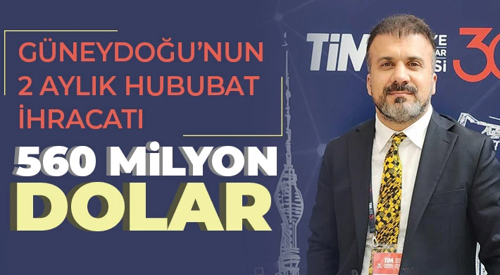 Güneydoğu’nun 2 aylık hububat ihracatı 560 milyon dolar