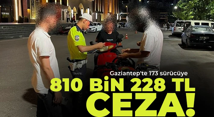 Gaziantep'te 173 sürücüye 810 bin 228 TL ceza
