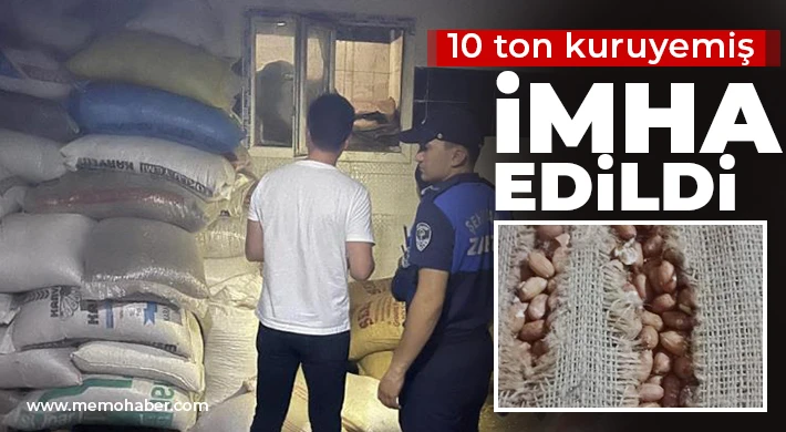 Şehitkamil'de 10 ton kuruyemiş imha edildi