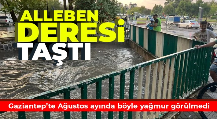 Gaziantep'te cadde ve sokakları sel bastı