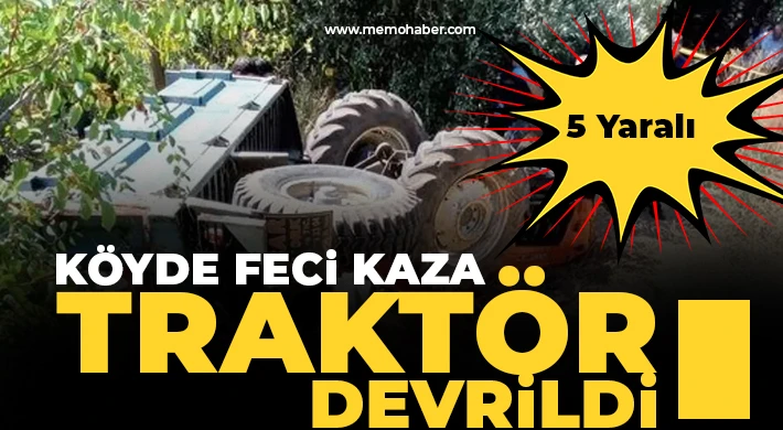 Gaziantep'te traktör devrildi! 5 Yaralı