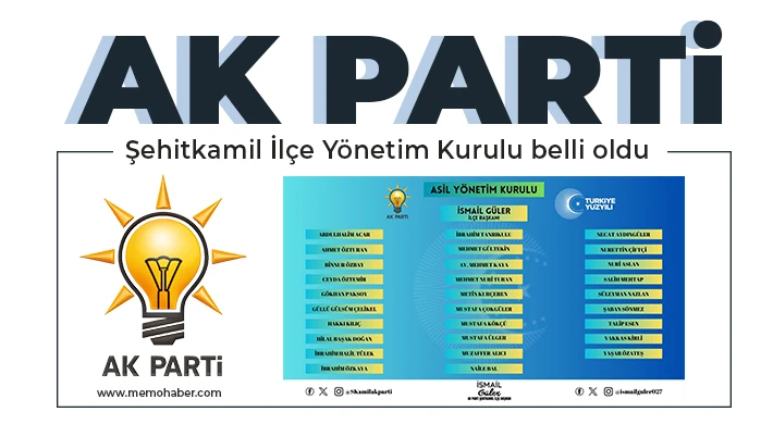 işte Ak Parti Şehitkamil İlçe Yönetim Kurulu...