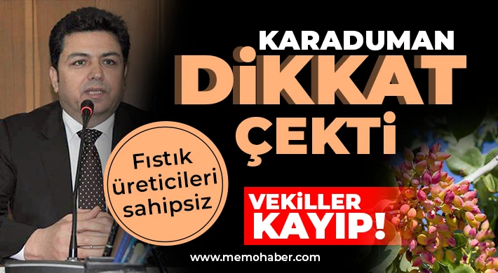Karaduman: Fıstık üreticileri sahipsiz