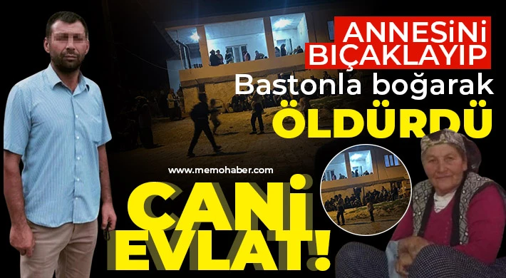 Annesini bıçaklayıp bastonla boğarak öldürdü