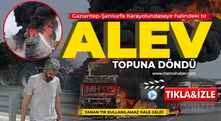 Gaziantep-Şanlıurfa Karayolunda Lastik Yüklü Tır Alevlere Teslim Oldu