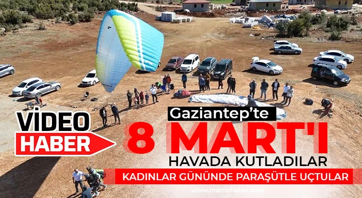 Kadınlar Gününde paraşütle uçtular