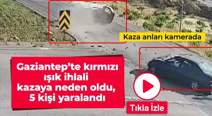 Kırmızı ışık ihlali kazaya neden oldu, 5 kişi yaralandı