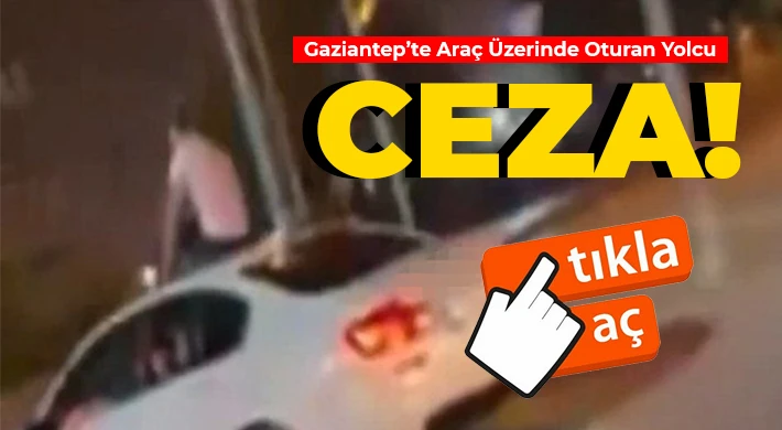 Aracın üzerinde oturan yolcuyla seyreden otomobil sürücüsüne 8 bin 463 TL ceza