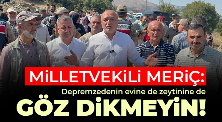 Milletvekili Meriç: Depremzedenin evine de zeytinine de göz dikmeyin!