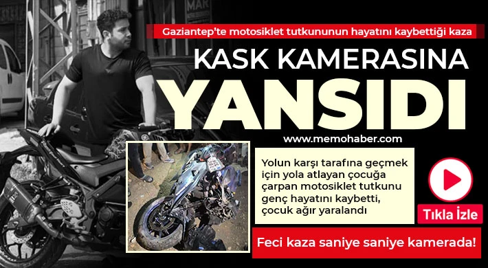 Motosiklet tutkununun hayatını kaybettiği kaza kask kamerasına yansıdı
