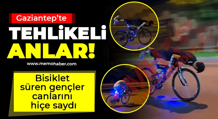 Bisiklet süren gençler canlarını hiçe saydı