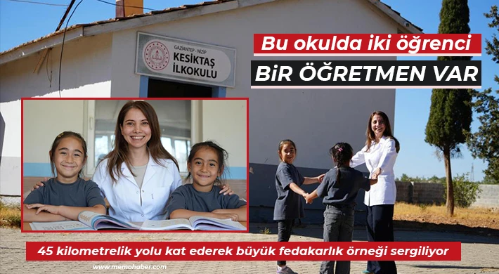 Bu okulda iki öğrenci, bir öğretmen var