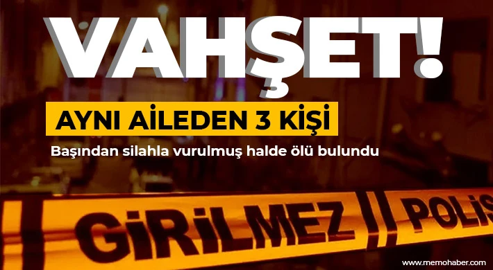 Dehşet! Aynı aileden 3 kişi, başından silahla vurulmuş halde ölü bulundu