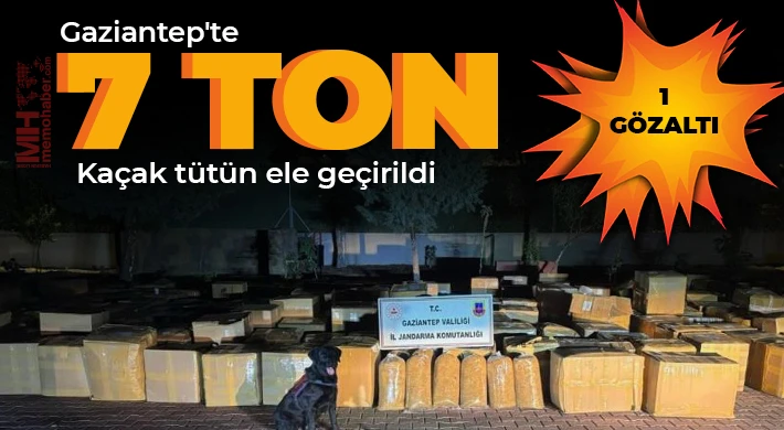 Gaziantep'te 7 ton kaçak tütün ele geçirildi: 1 gözaltı