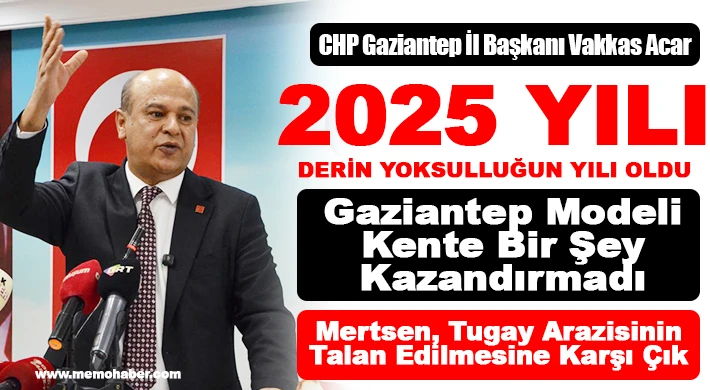 CHP İl Başkanı Vakkas Acar, 2025 Derin Yoksulluğun Yılı Oldu!