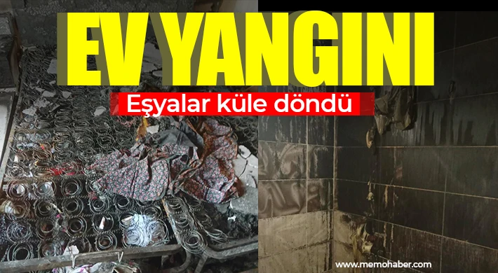 Araban'da kırsal mahalledeki ev yangınında eşyalar küle döndü