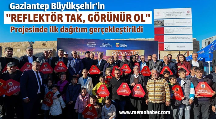 Gaziantep Büyükşehir'in "Reflektör Tak, Görünür Ol" projesinde ilk dağıtım gerçekleştirildi