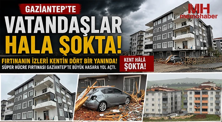 Fırtınanın yıktığı balkon duvarları arabayı hurda yığınına çevirdi
