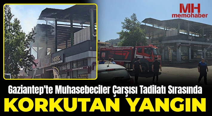 Gaziantep'te muhasebeciler çarşısı tadilatı sırasında korkutan yangın