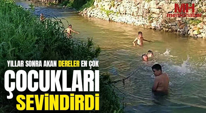 Gaziantep'te yıllar sonra akan dereler en çok çocukları sevindirdi