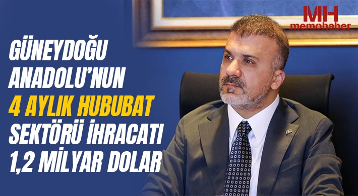 Güneydoğu Anadolu’nun 4 aylık hububat sektörü ihracatı 1,2 milyar dolar