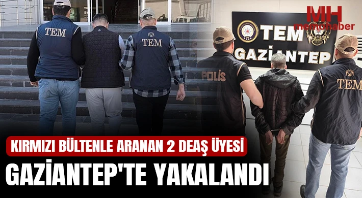 Kırmızı bültenle aranan 2 DEAŞ üyesi Gaziantep'te yakalandı