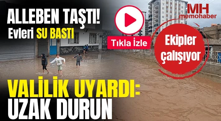 Valilik uyardı: Alleben taştı, evleri su bastı!