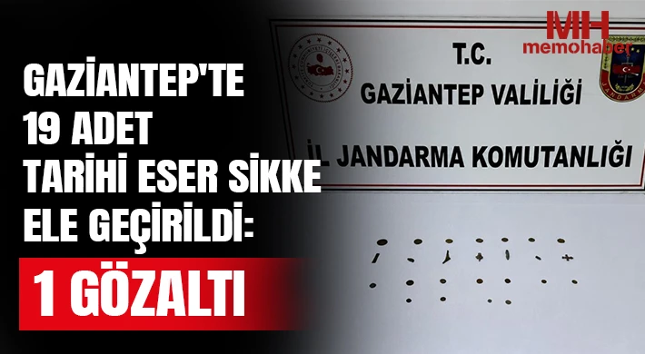 Gaziantep'te 19 adet tarihi eser sikke ele geçirildi: 1 gözaltı