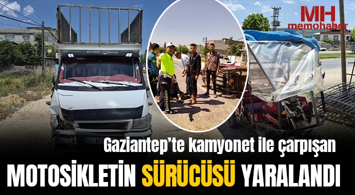 Kamyonet ile çarpışan motosikletin sürücüsü yaralandı