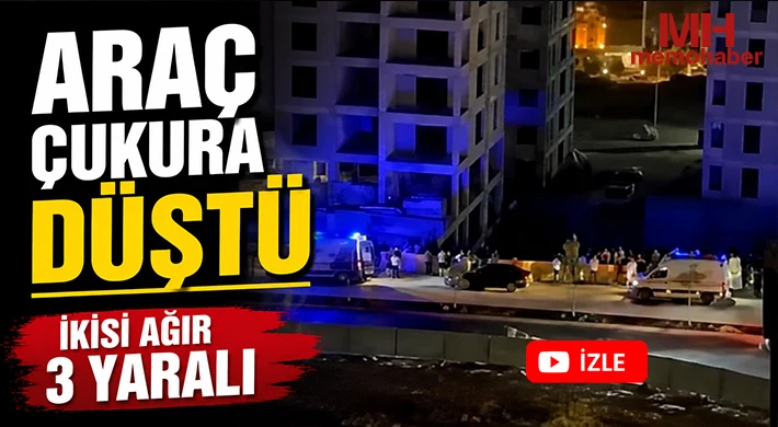 Araç çukura düştü: İkisi ağır 3 yaralı!