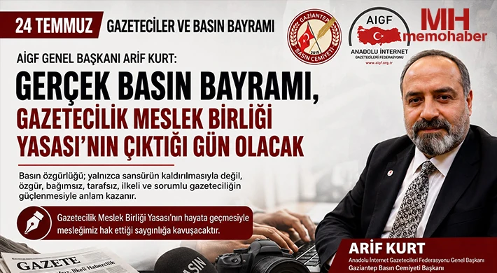 Başkan Arif Kurt; “Gazeteciliğin Geleceği İçin Meslek Birliği Yasası Şart”
