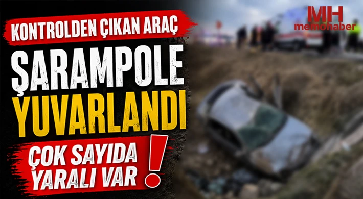 Gaziantep’te kontrolden çıkan araç şarampole yuvarlandı