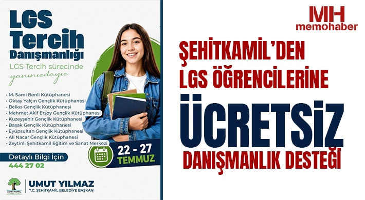 Şehitkamil’den LGS öğrencilerine ücretsiz danışmanlık desteği